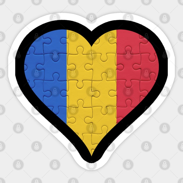 Chadian Jigsaw Puzzle Heart Design - Gift for Chadian With Chad Roots Sticker by Country Flags